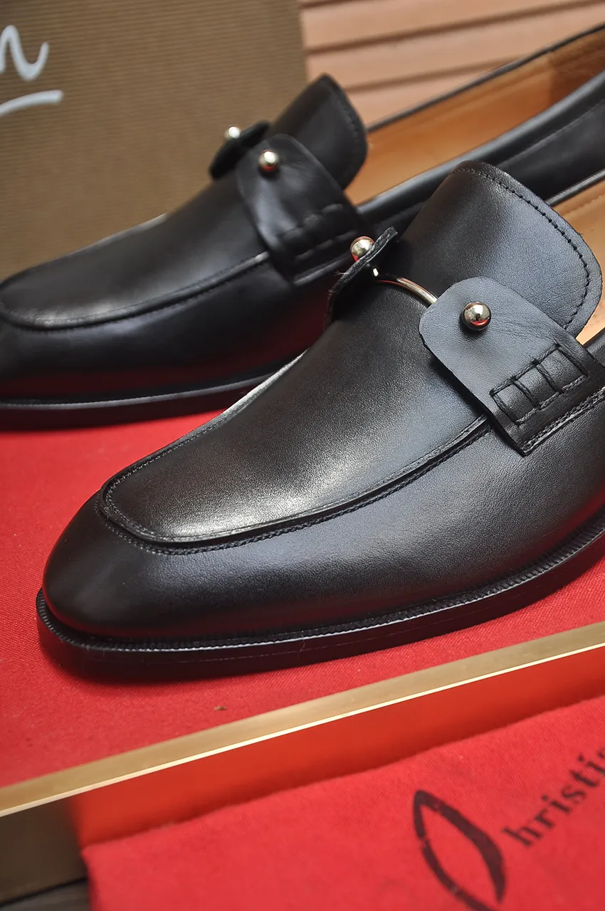 Men's shoes 💰620💶 [Chrstian Loubotin] Red-soled shoes 💋Original mold opening, the highest version on the market, purely handmade ➕Imported cowhide uppers, first-layer water-dyed cowhide lining! Original EU high-gloss outsole. 38 to 45 (45 customized)